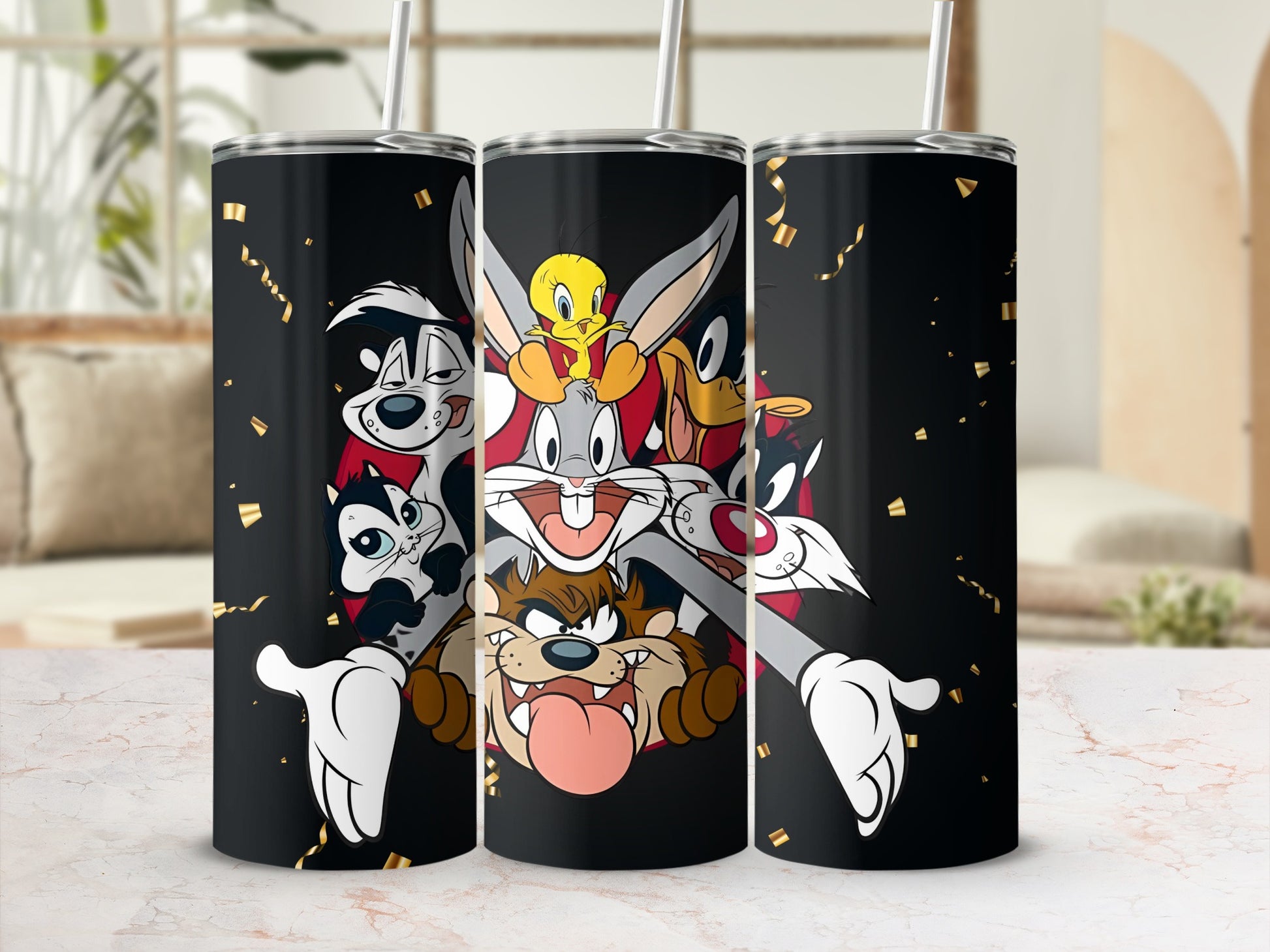 Looney Tunes Character Collage Insulated Tumbler Cup