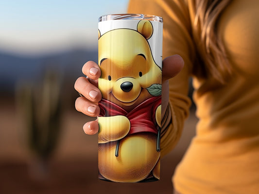Winnie The Pooh With Rose For You Valentine's Day Tumblers