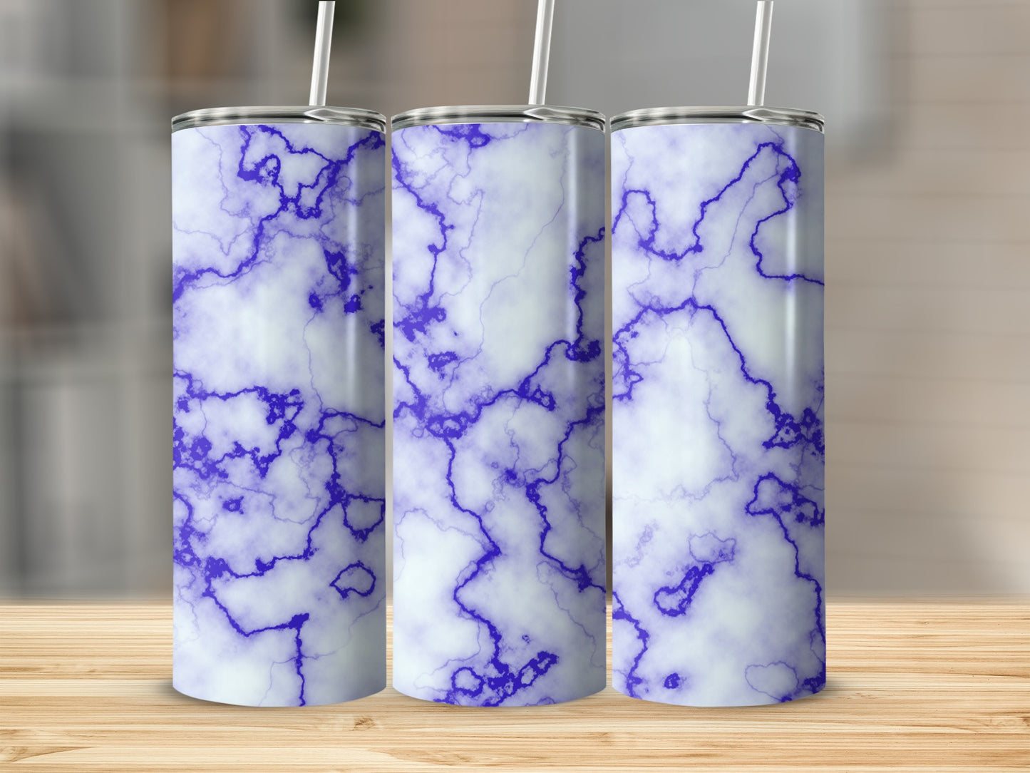 Blue Veins On White Tumblers Unique Abstract Design