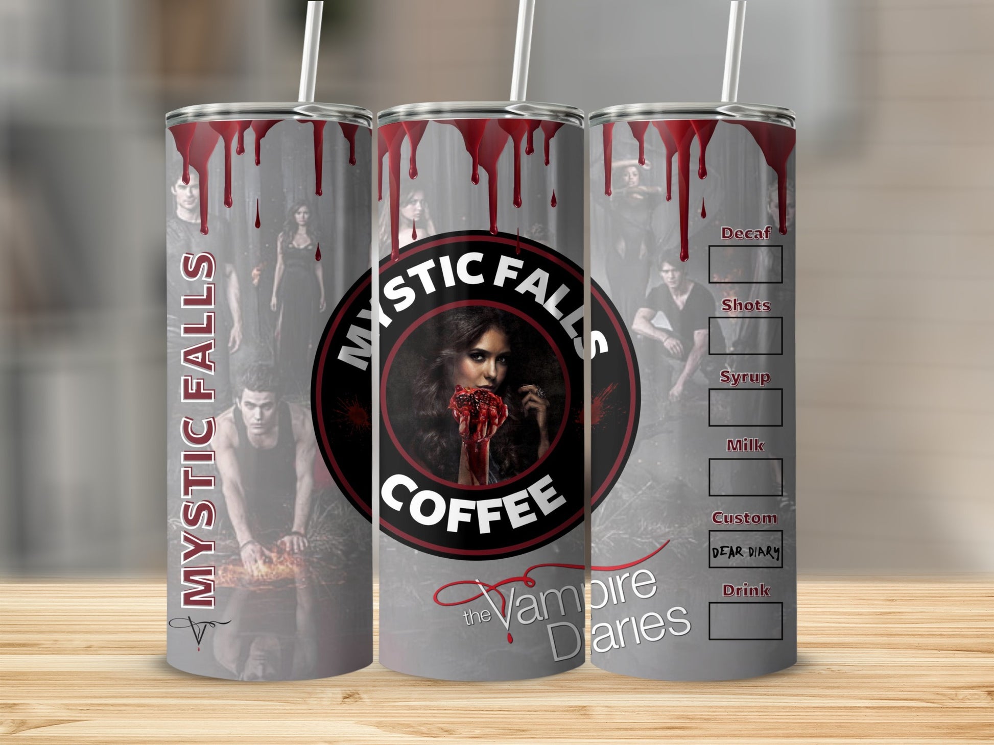 Mystic Falls Coffee Vampire Diaries Tumbler