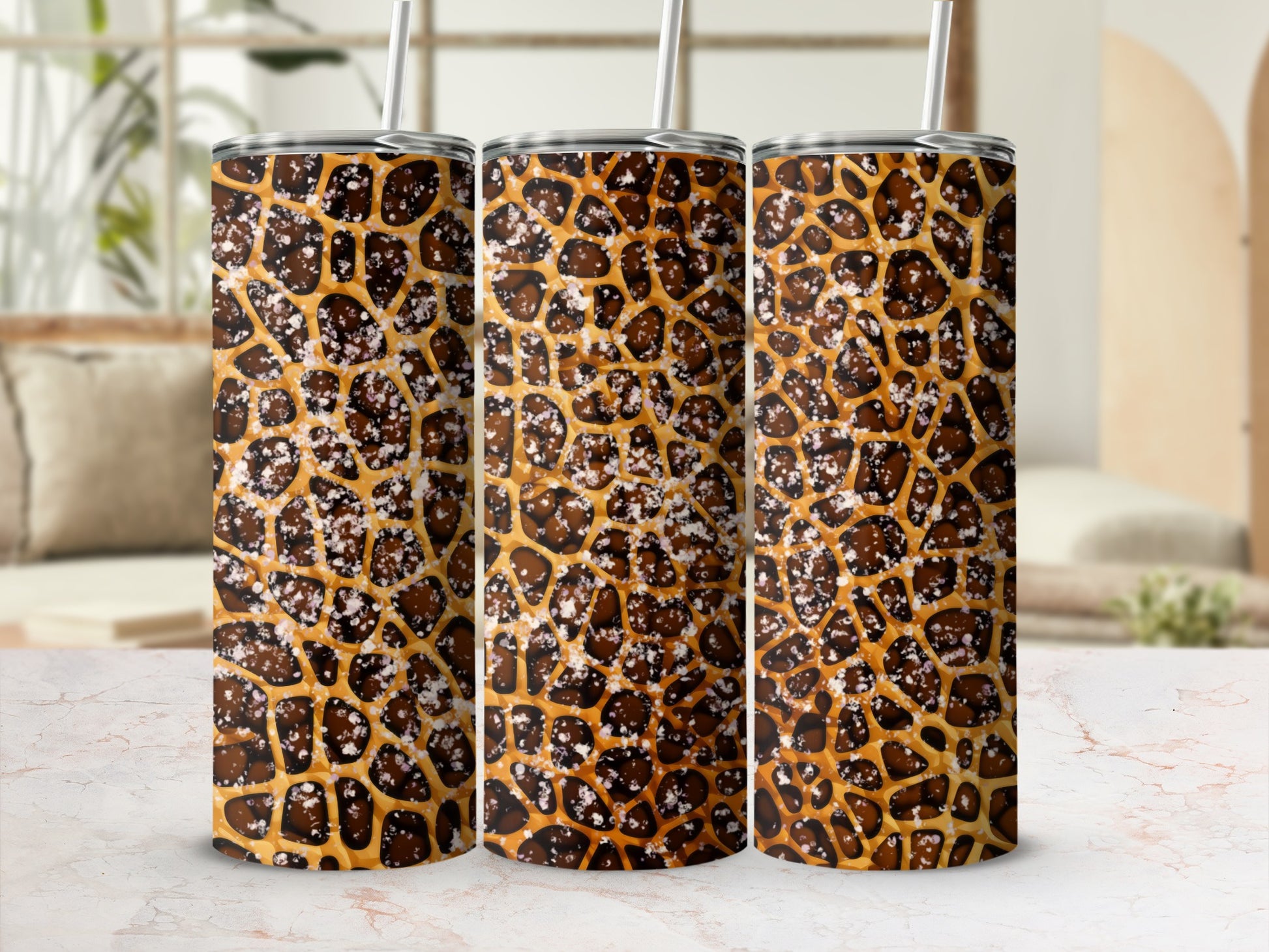 Giraffe Patterned Tumblers with Realistic Print Tumbler