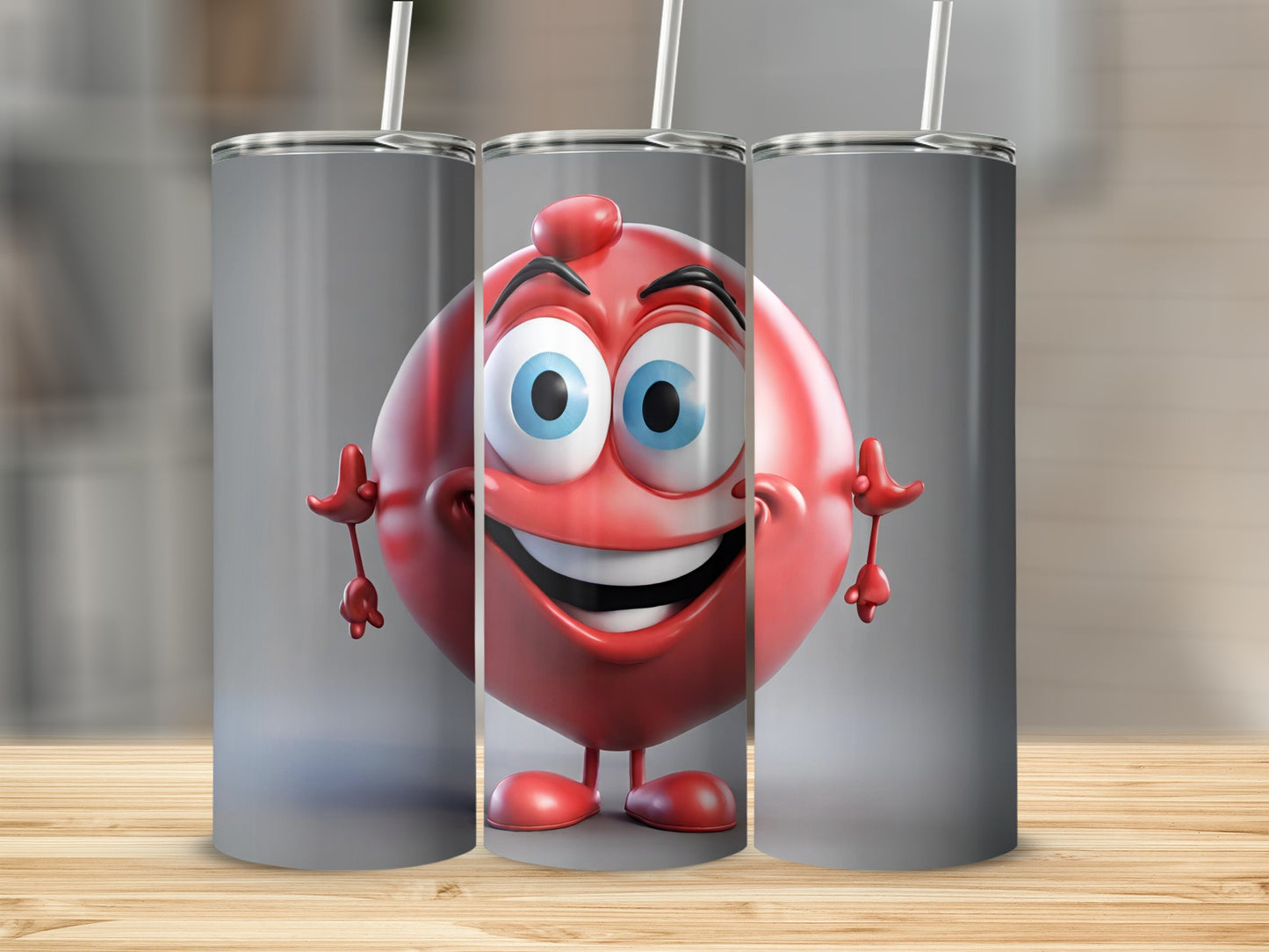Cheerful Red Cartoon Character Insulated Tumbler