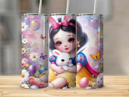 Cute Snow White Bunny Easter Eggs Bubbles Flowers product type