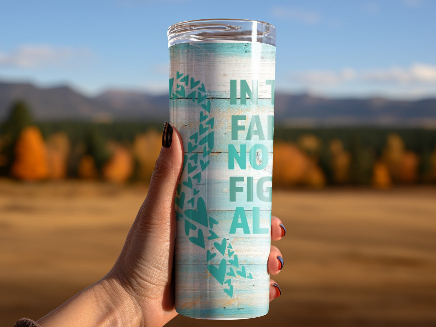 Inspirational Quote Travel Tumbler with Heart Design