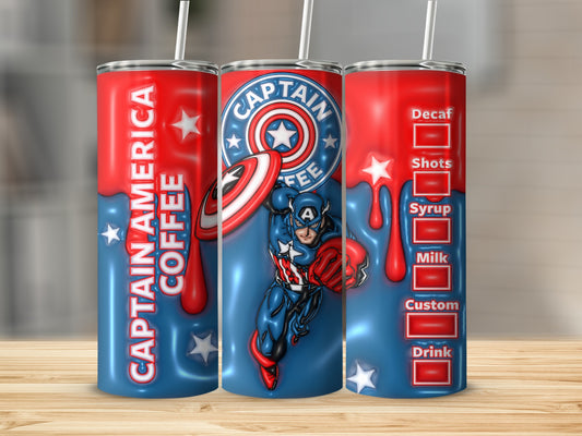 Captain America Custom Coffee Tumbler