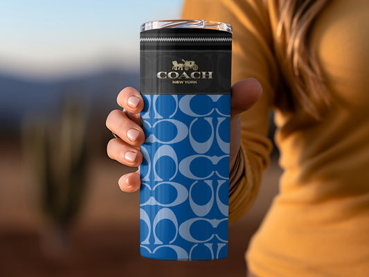 Stylish Blue Coach New York Travel Tumbler