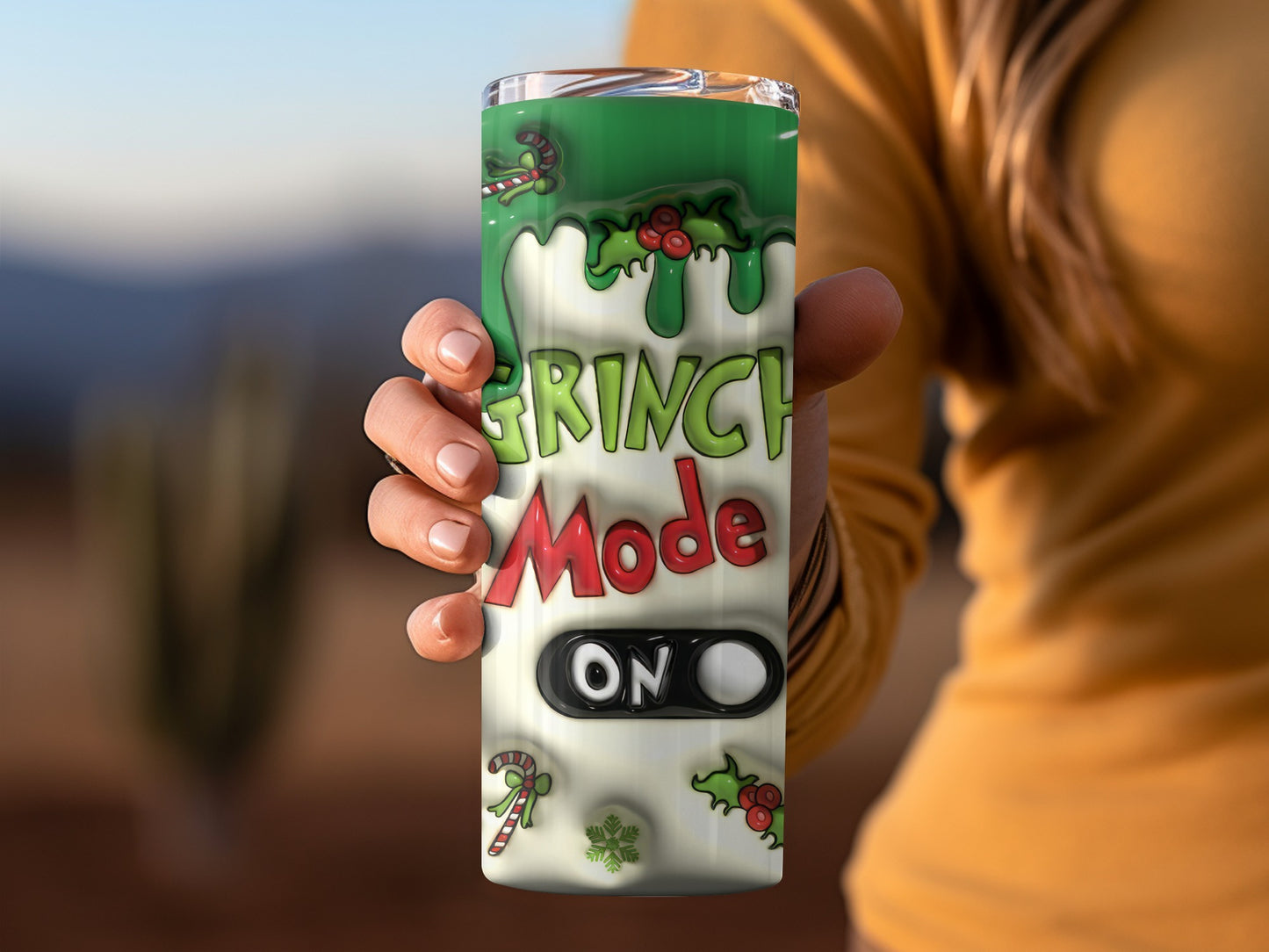Grinch Mode On Christmas Tumbler Cup for Holiday Fun