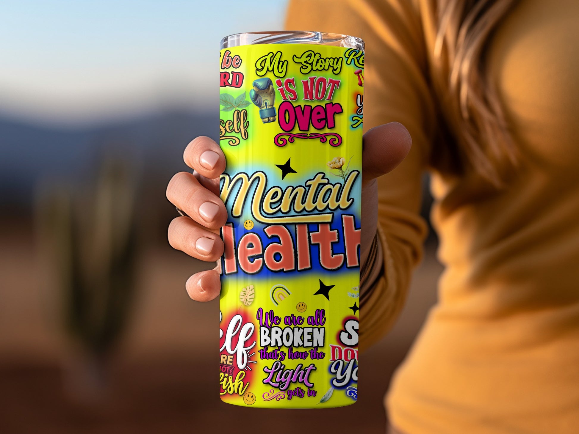 Vibrant Mental Health Awareness Travel Mug