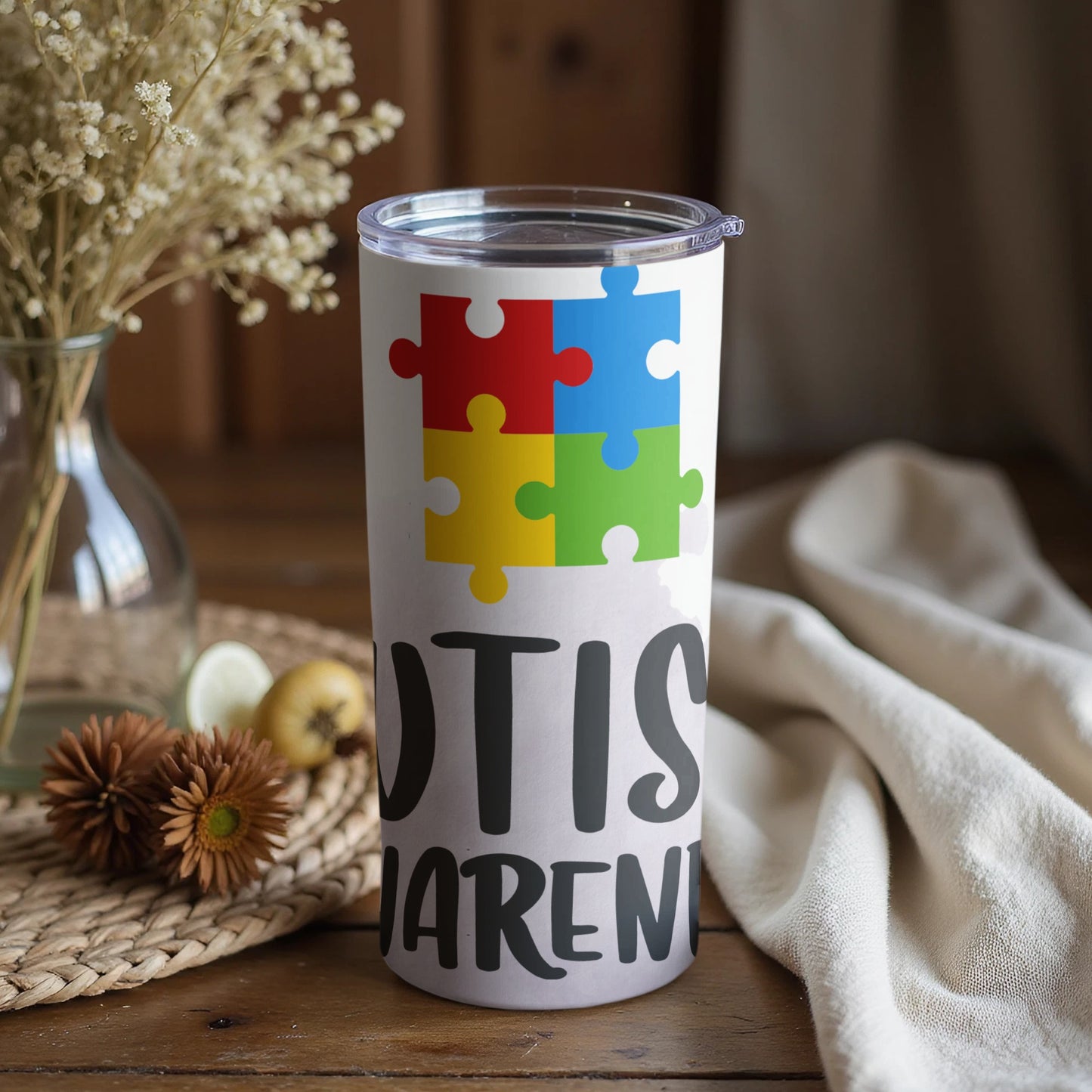 Autism Awareness Puzzle Design Tumbler