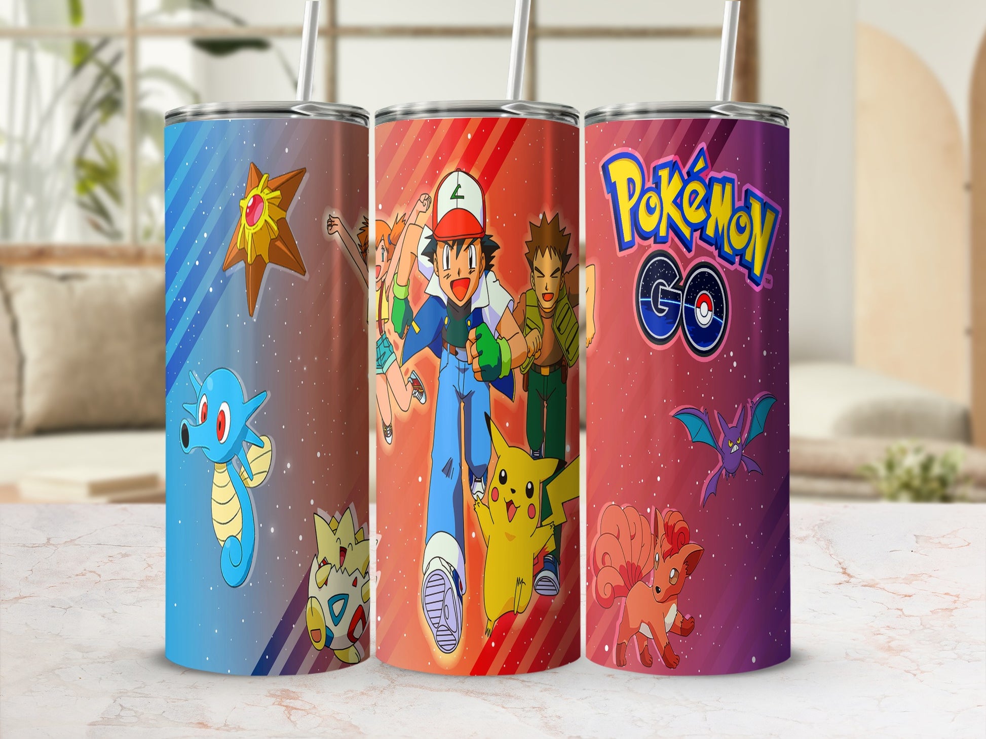 Colorful Pokémon GO Themed Beverage Tumbler