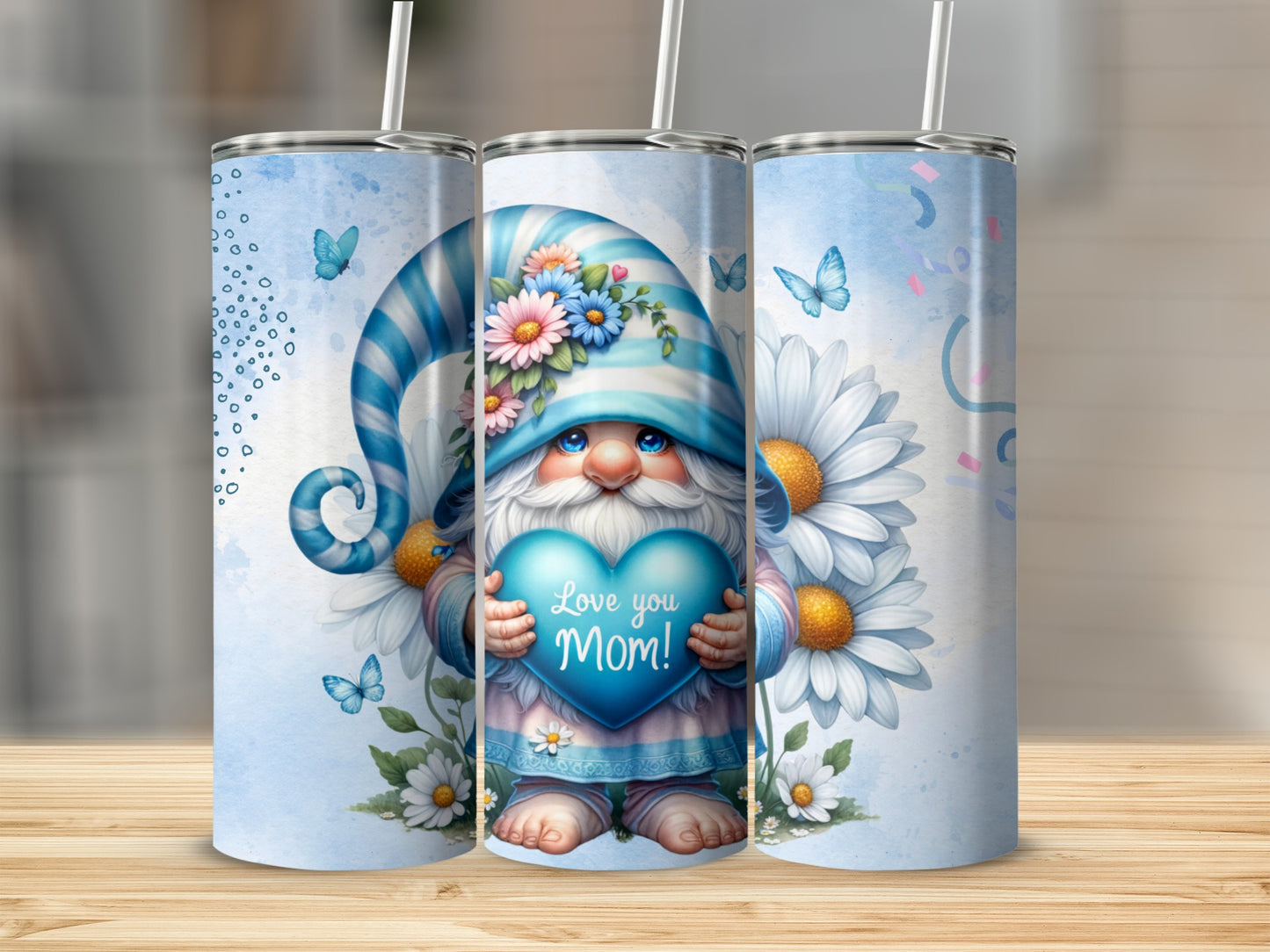 Cute Gnome Love You Mom Tumbler Mother's Day Gift