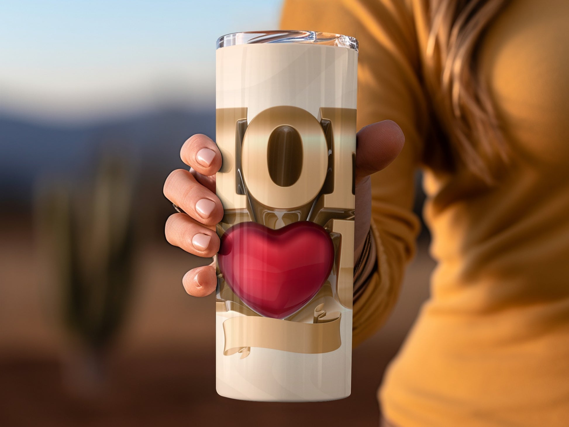 Love Heart Travel Tumbler for Hot and Cold Drinks