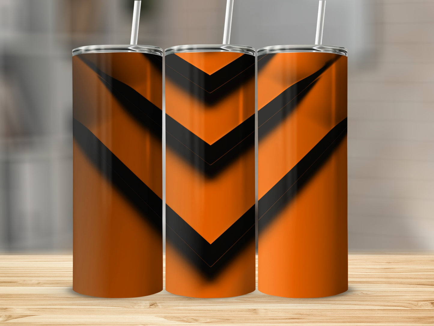 Orange And Black Chevron Graphic Design Cool Tumblers