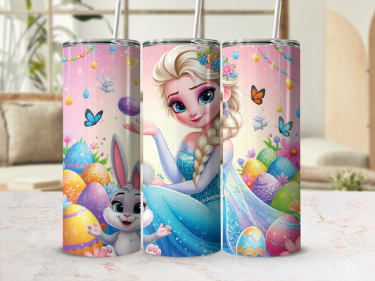 Elsa Bunny Easter Eggs Butterflies Pink Spring Tumbler product type