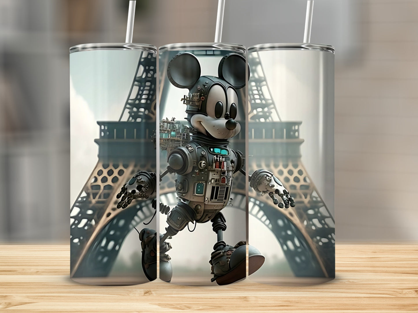Eiffel Tower Robot Mouse Custom Tumbler Cup
