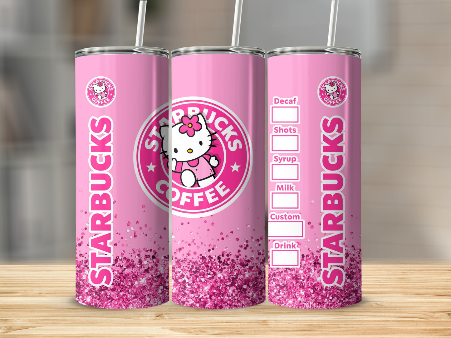 Pink Starbucks Hello Kitty Glitter Tumbler Cup