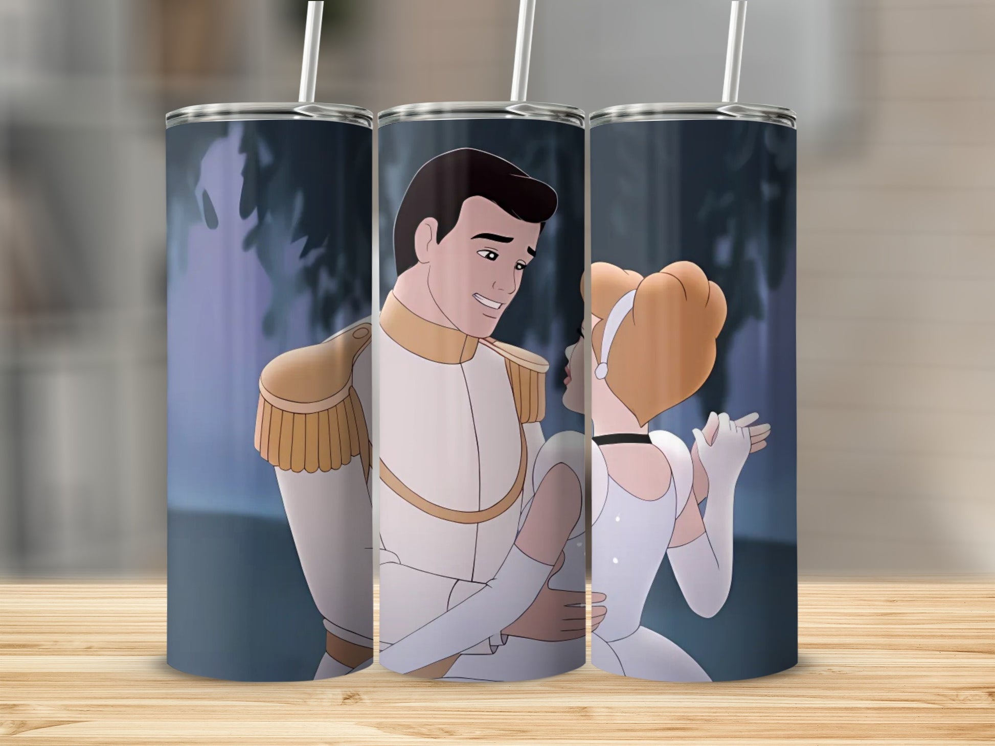 Romantic Cartoon Couple Dance Scene Tumbler Cup