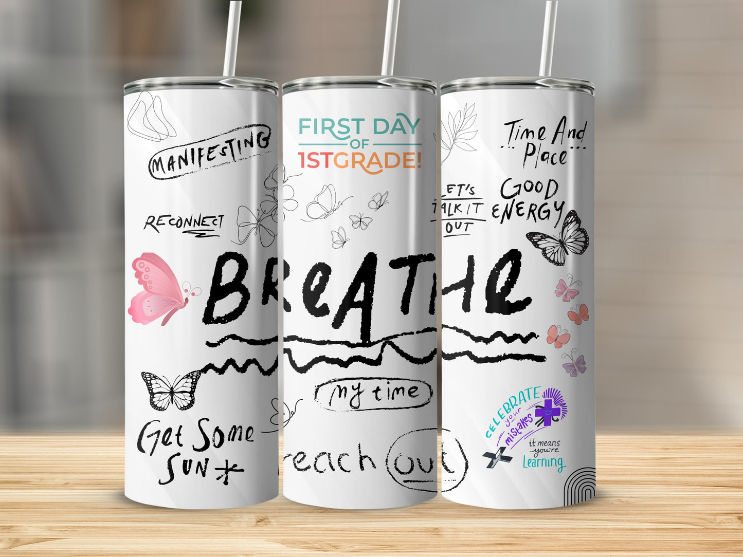 Inspirational Motivational Artwork Tumbler with Quotes
