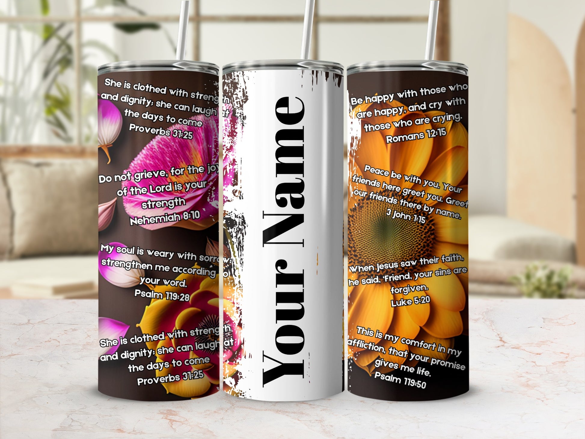Inspiring Bible Verses Personalized Tumbler