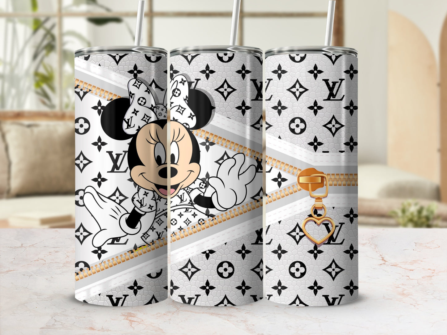 Minnie Mouse Inspired Pattern Stainless Steel Tumbler