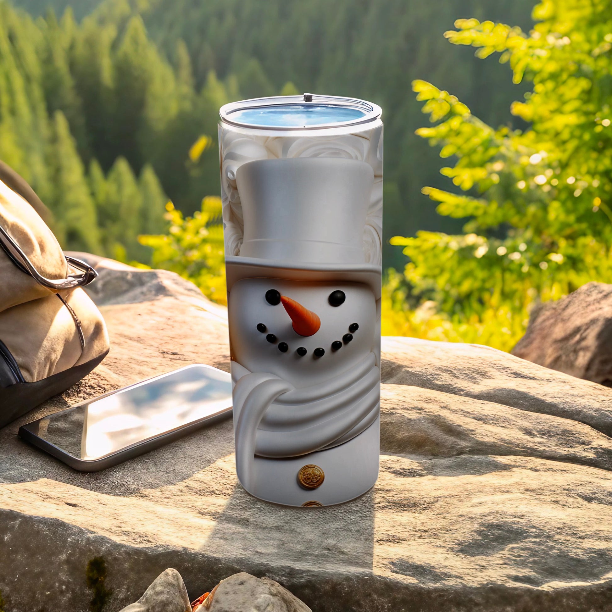 Whimsical Snowman Design Insulated Drink Tumbler