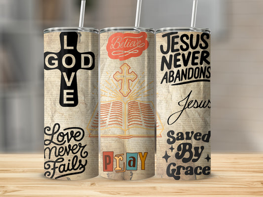Inspirational Faith-Based Tumbler with Unique Designs