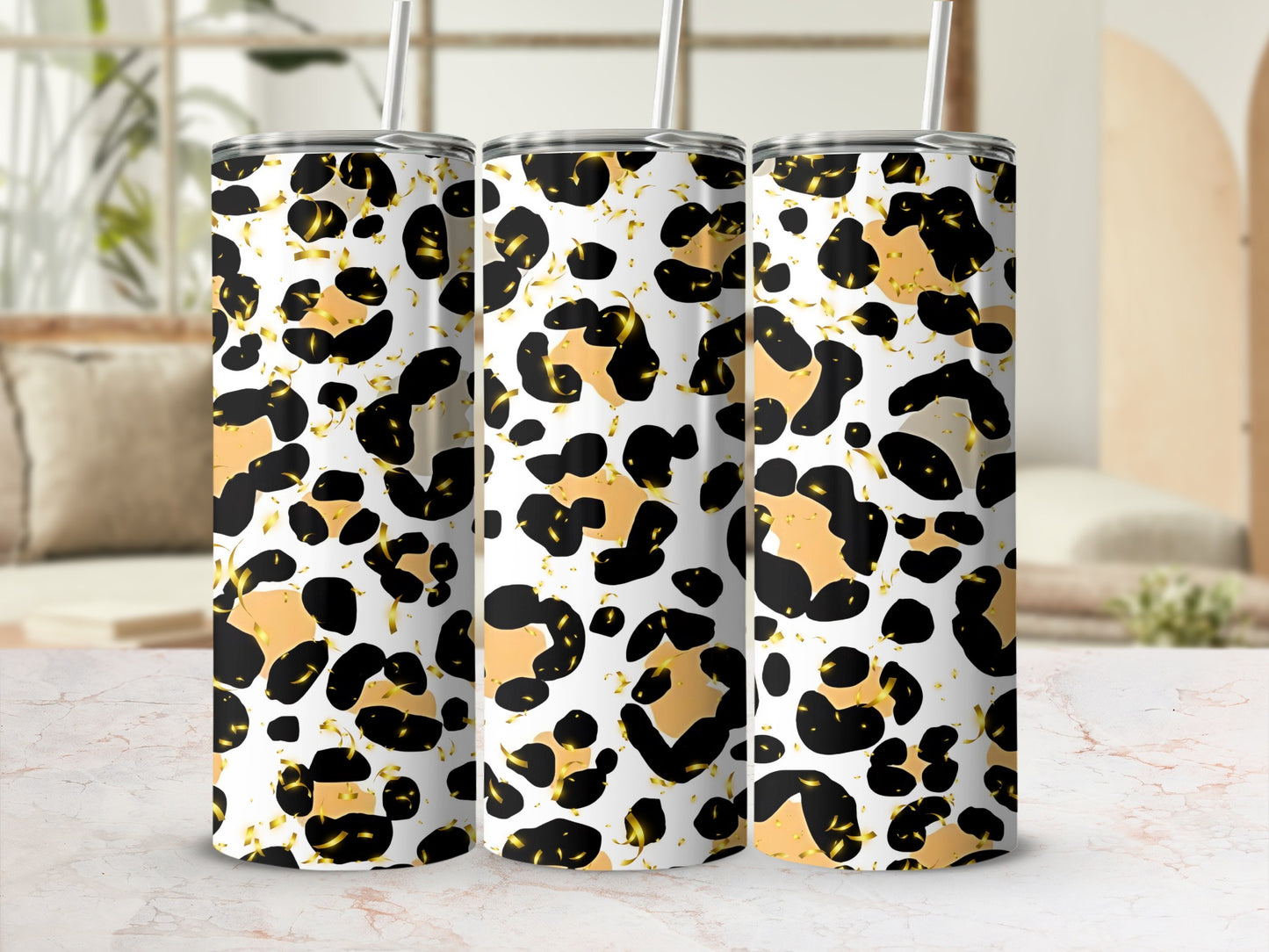 Stylish Leopard Print Stainless Steel Tumbler
