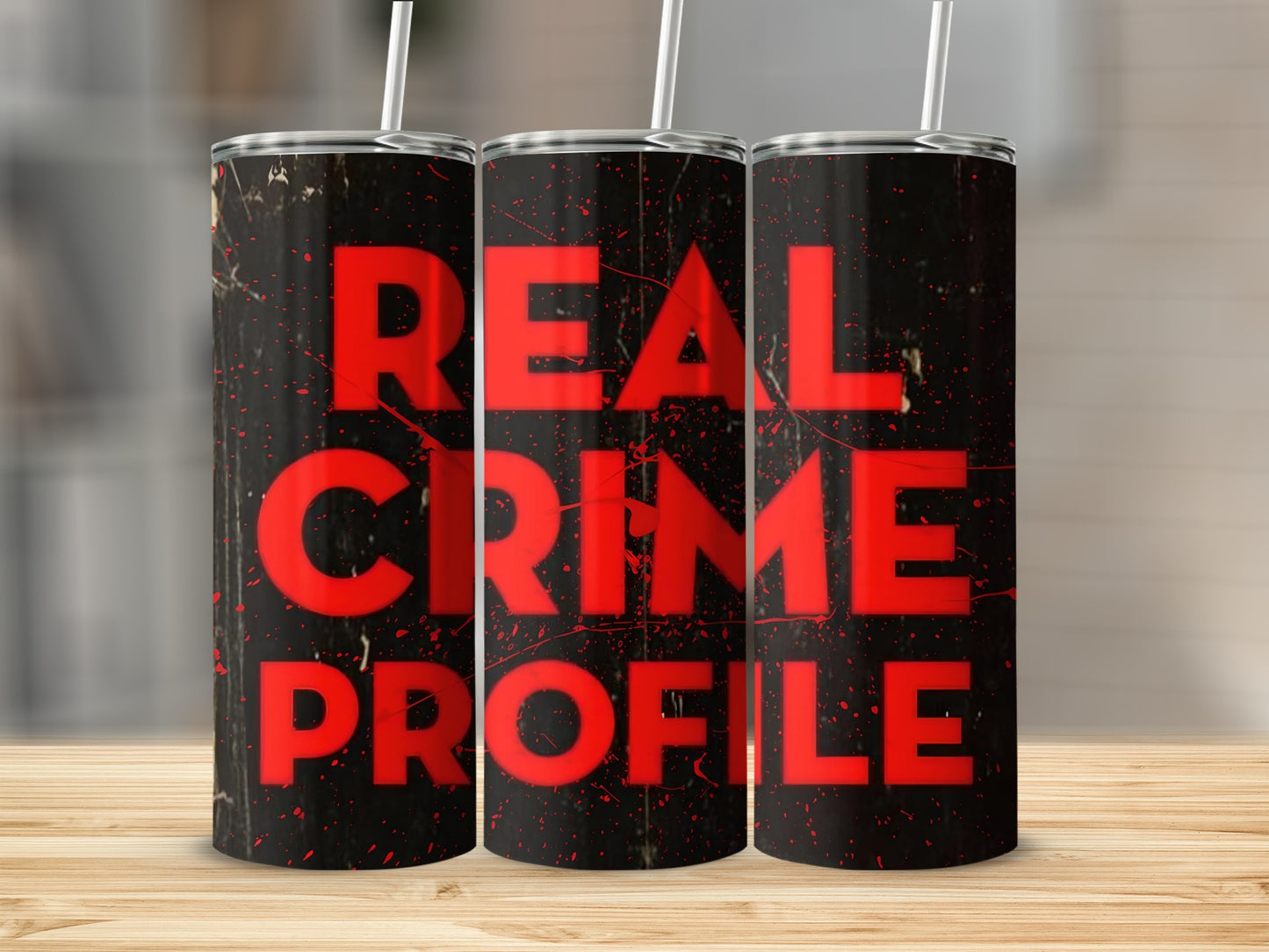 Real Crime Profile Travel Tumbler with Straw