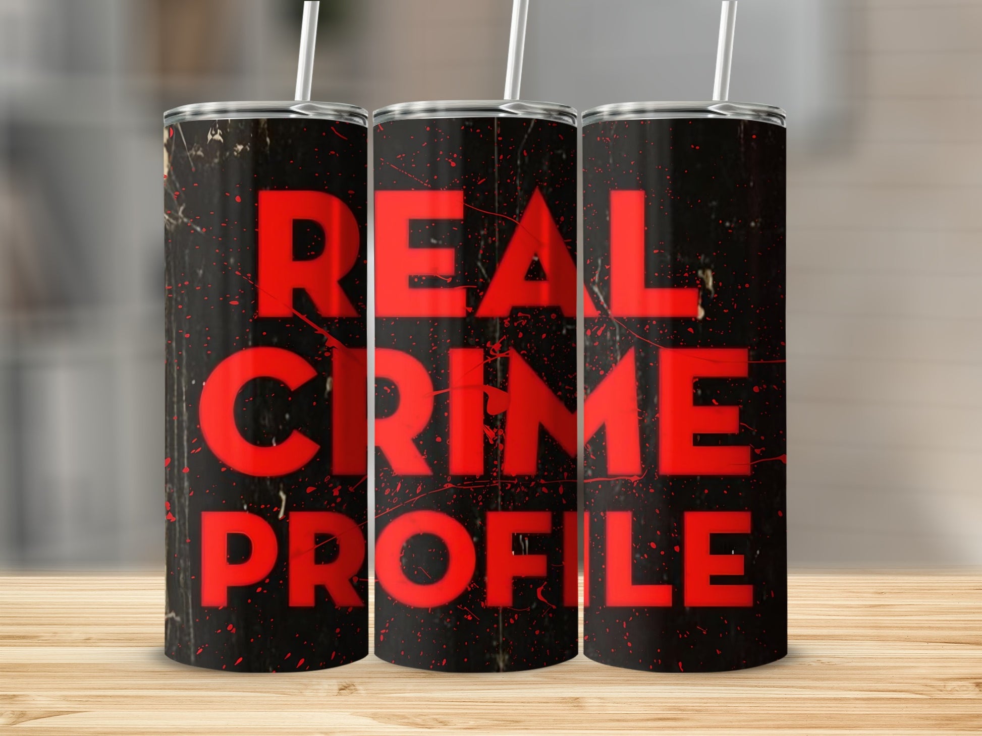 Real Crime Profile Travel Tumbler with Straw
