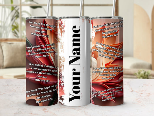 Personalized Tumbler with Inspirational Bible Verses