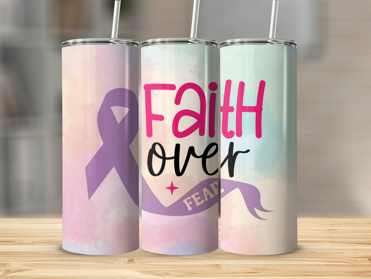 Faith Over Fear Design Insulated Travel Tumbler