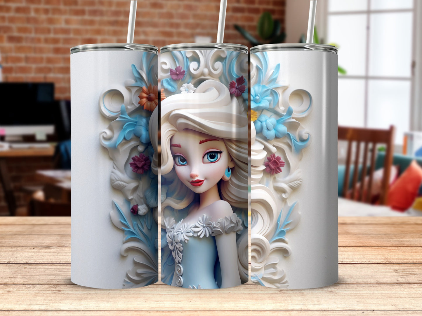 Beautifully Designed Ice Princess Artwork on Tumbler