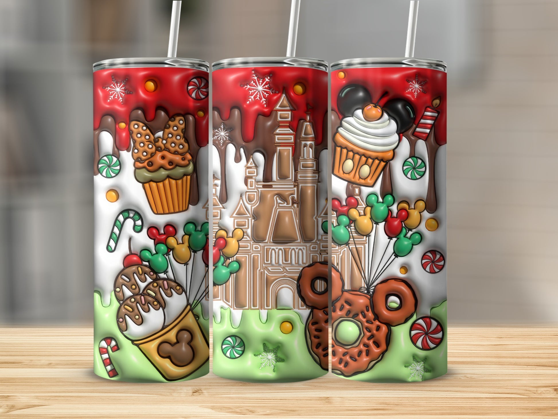 Festive Holiday Themed Tumbler Disney Inspired Christmas