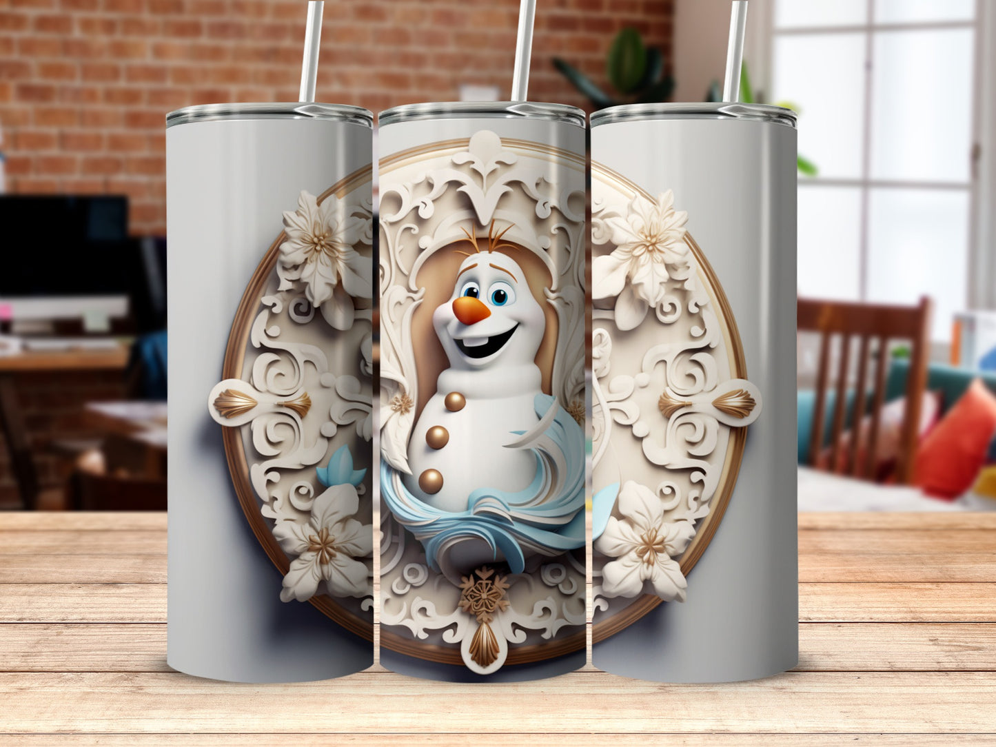 Adorable Snowman Design Insulated Drink Tumbler