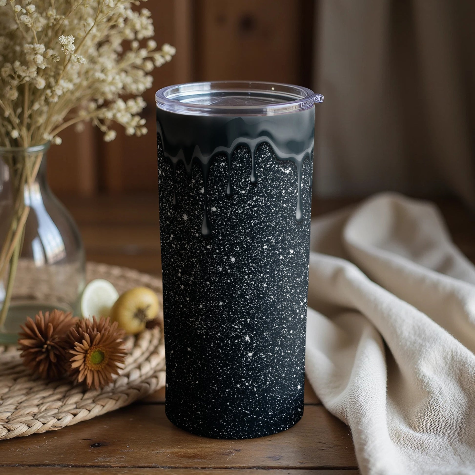 Sparkling Galaxy Drip Design Tumbler Cup