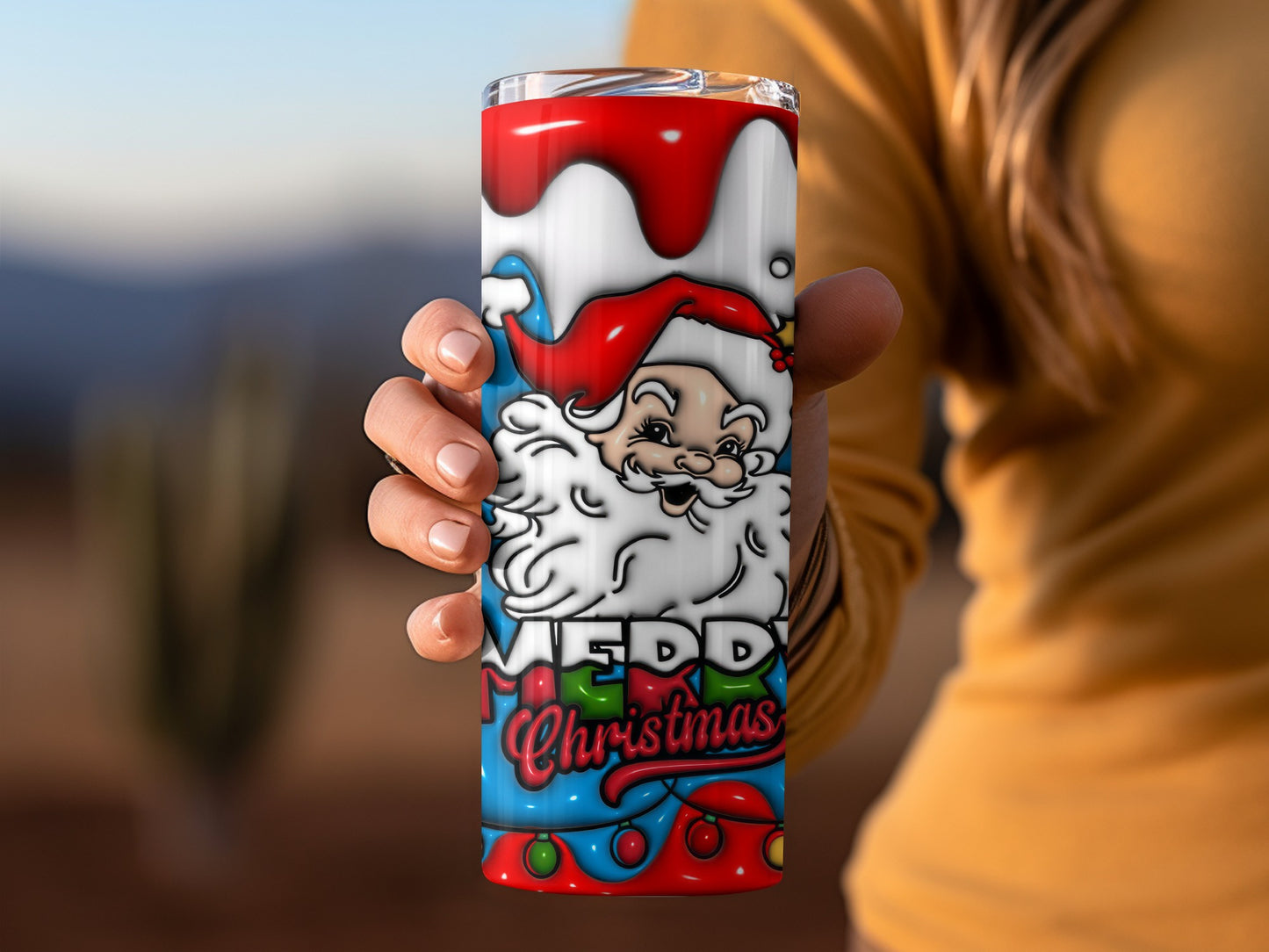 Merry Christmas Santa Claus Tumbler Holiday Drinkware