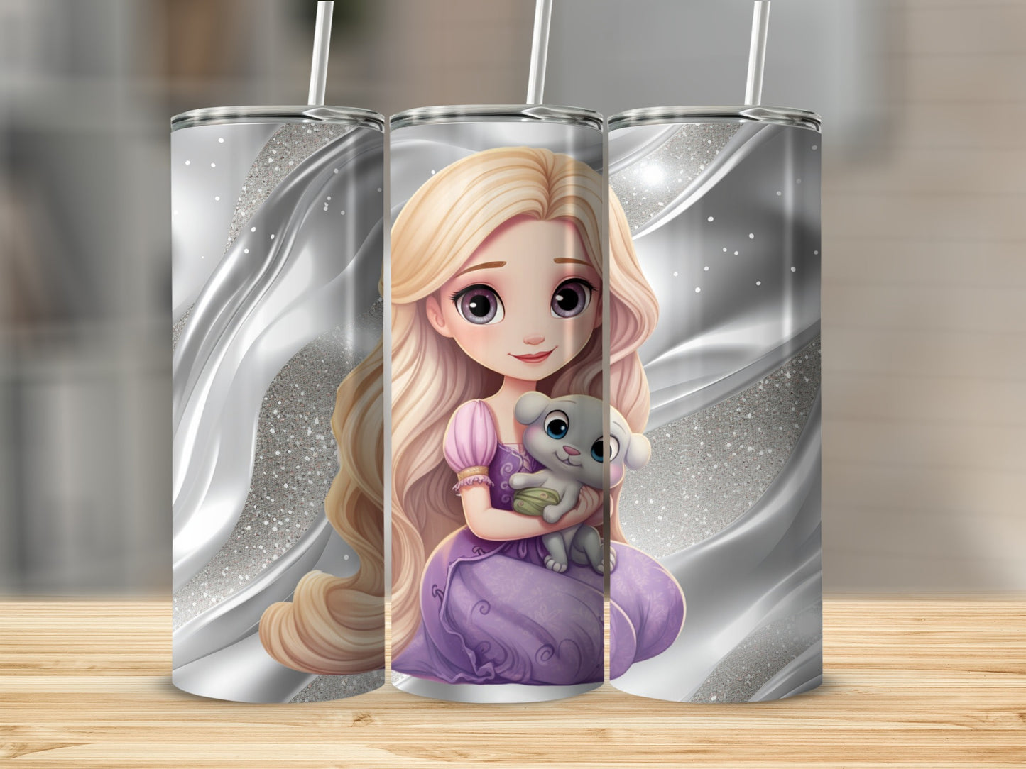Cute Princess With Puppy Tumbler for Kids and Adults