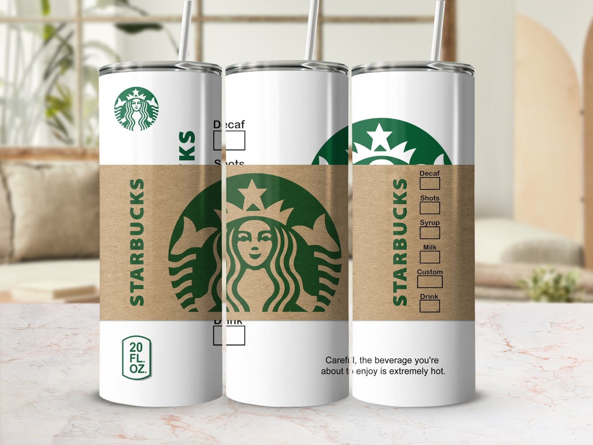 STARBUCKS 20 FL OZ Decaf Shots Syrup Milk Custom Drink product type
