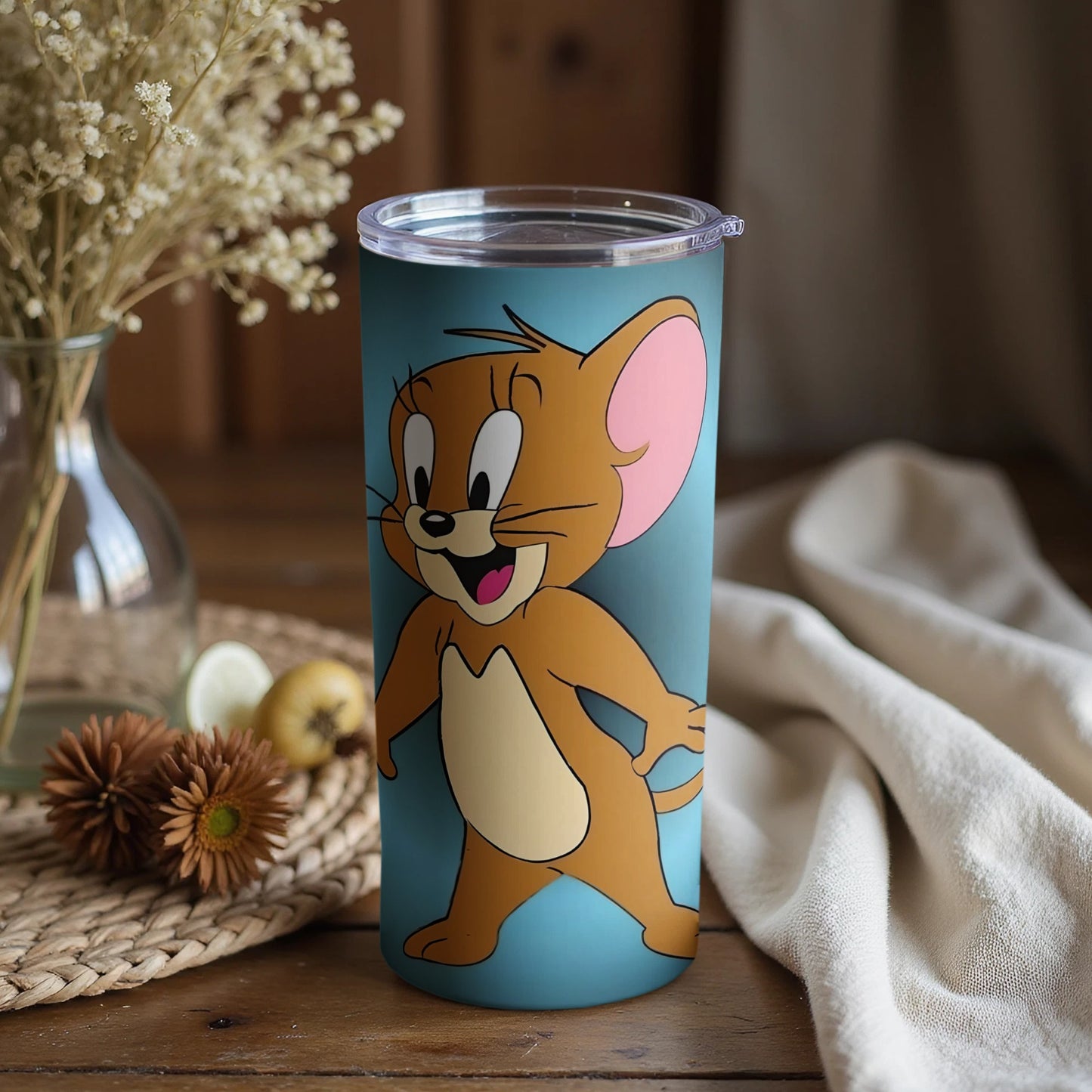Jerry Mouse Cartoon Character Travel Tumbler Cup