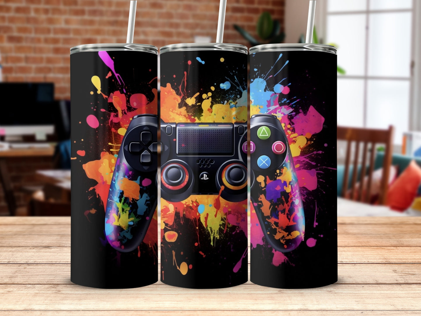 Vibrant Gaming Controllers Design for Tumbler Products