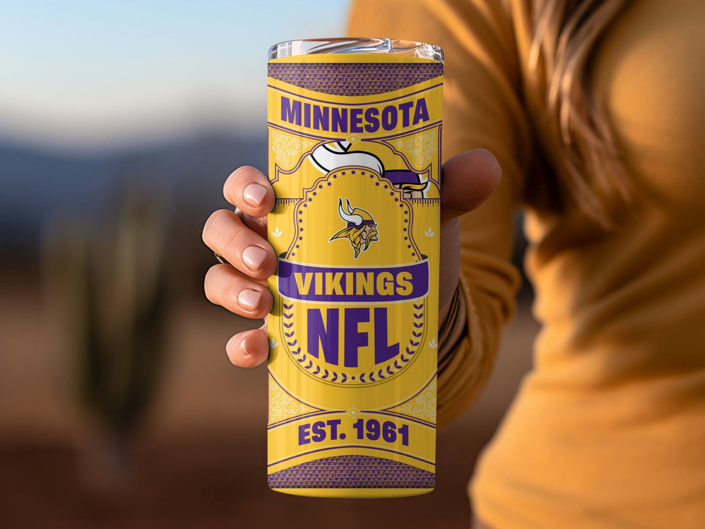 Minnesota Vikings NFL Est 1961 Decorative Styled Tumbler