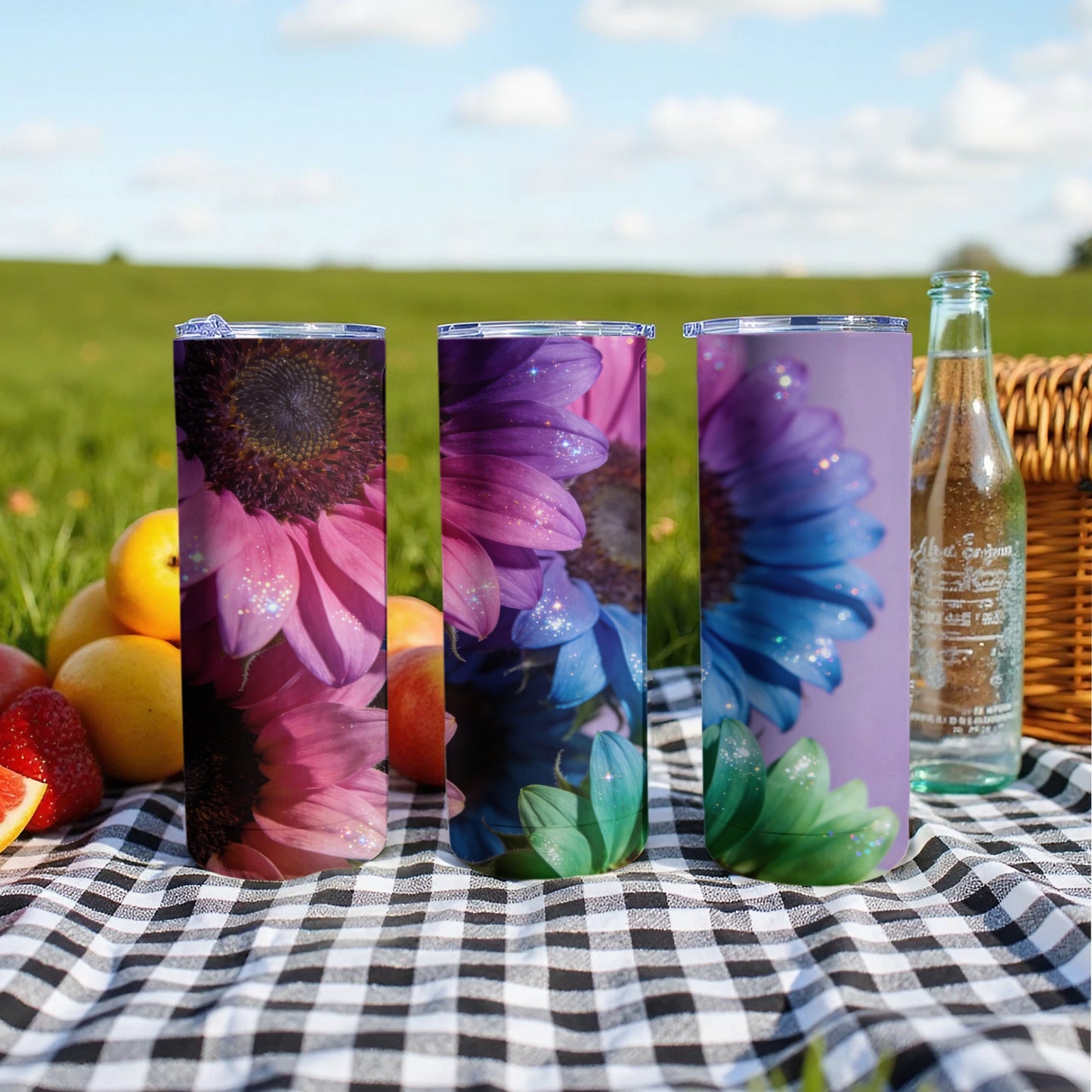 Vibrant Floral Design Stainless Steel Tumbler Product