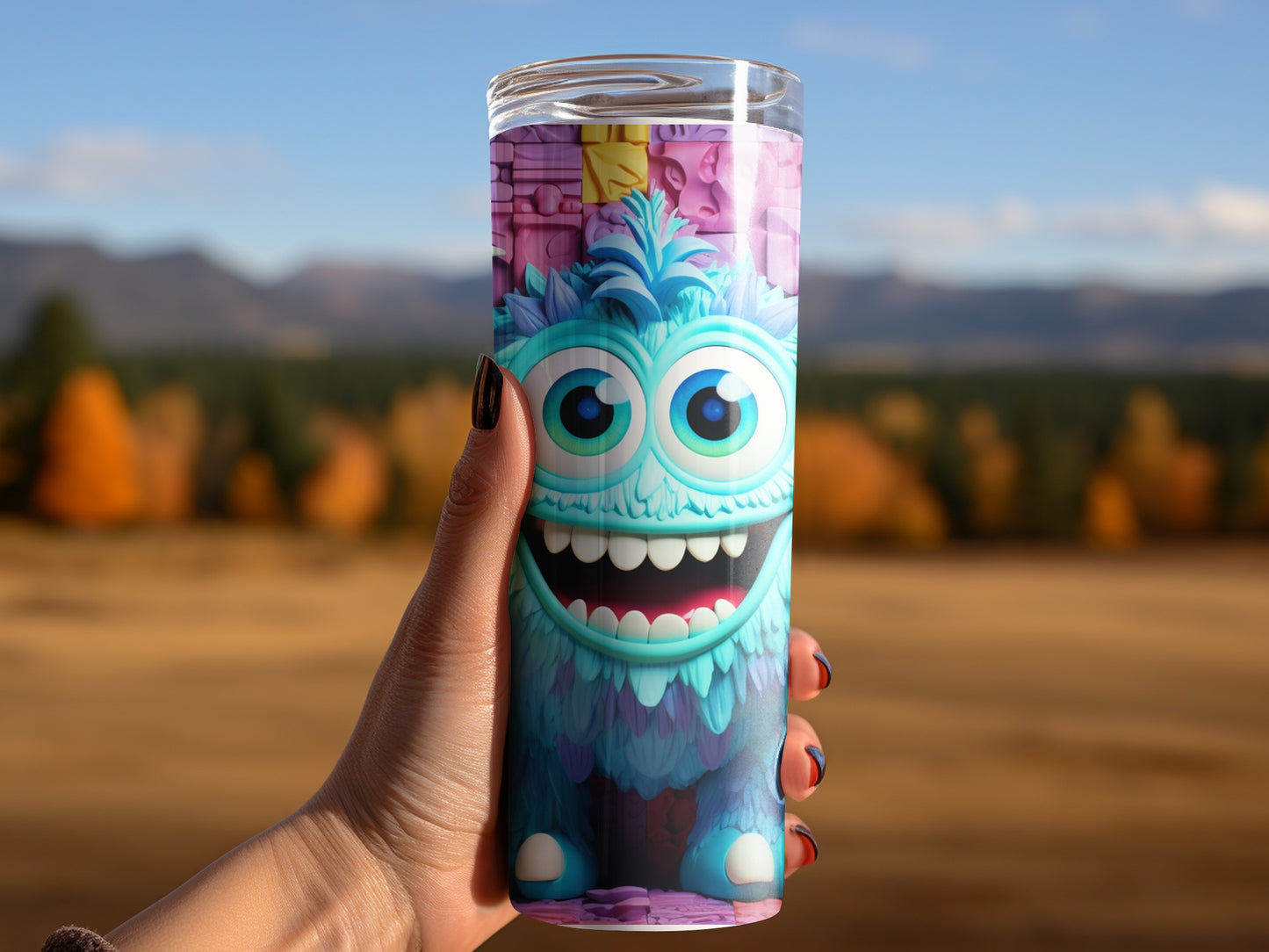 Colorful Monster Cartoon Design Tumbler product