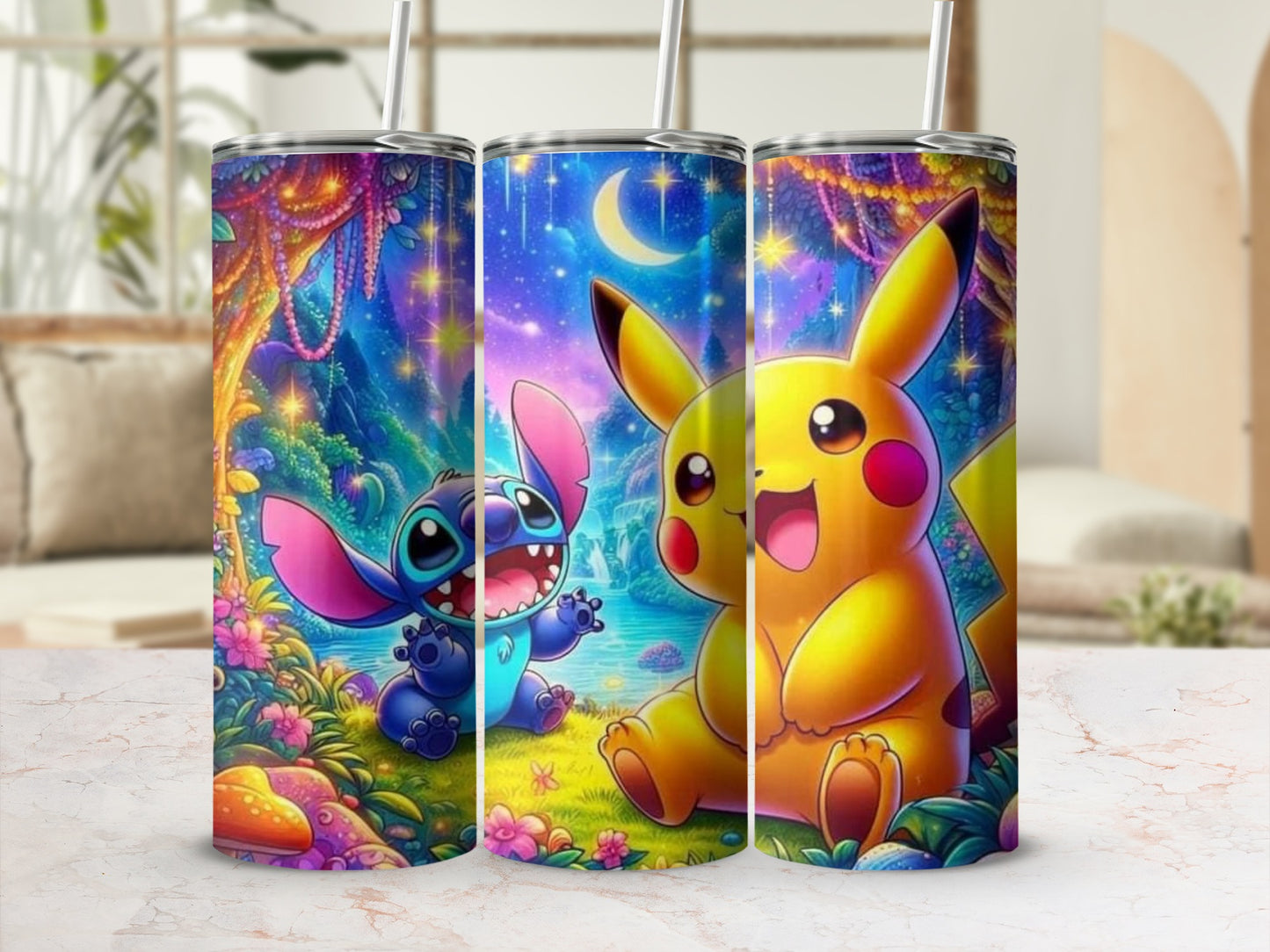 Colorful Cartoon Character Themed Tumblers