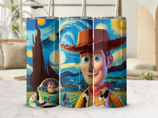 Buzz and Woody Starry Night Design Tumbler