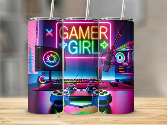 Gamer Girl Themed Drink Tumbler