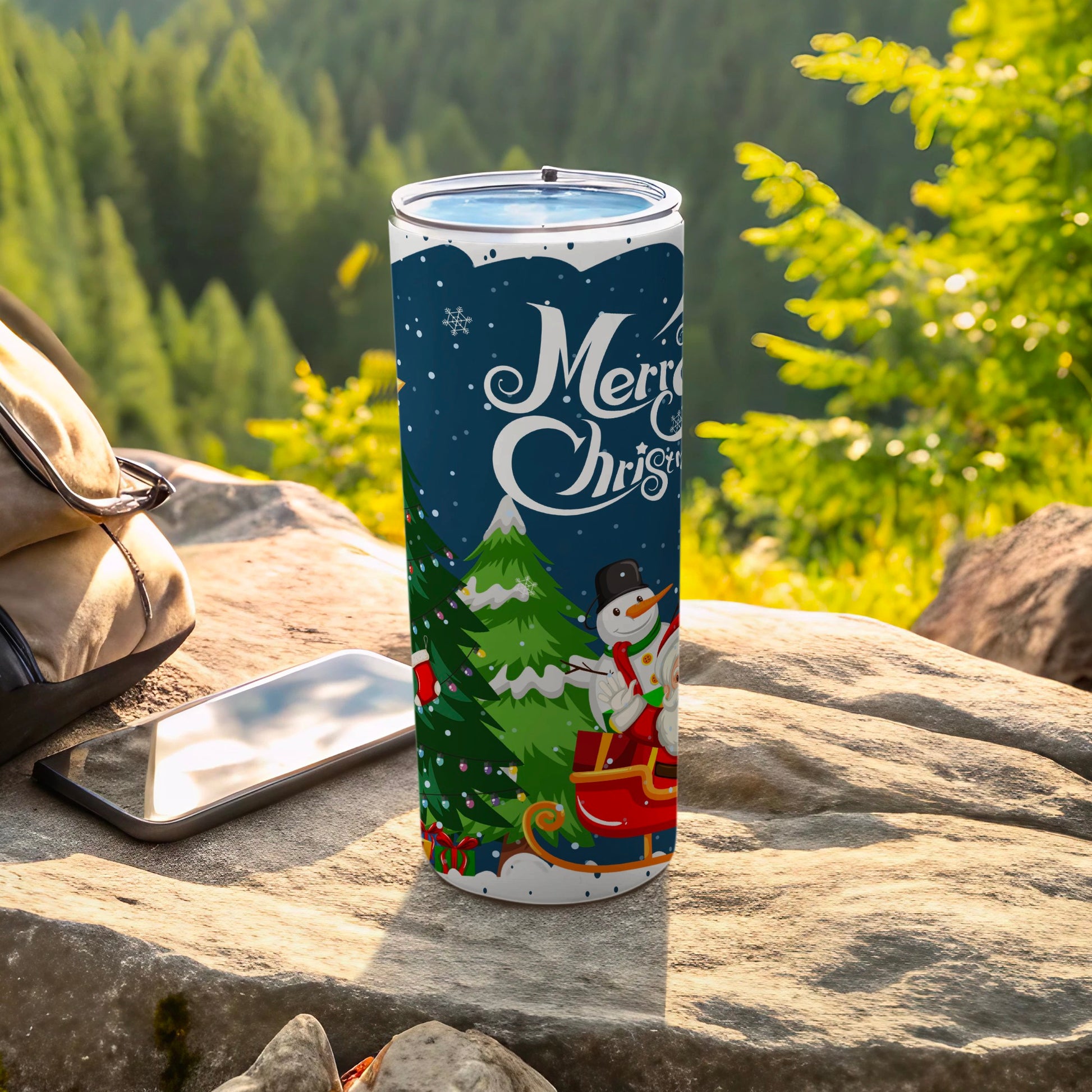 Merry Christmas Holiday Travel Tumbler for Festive Drinks
