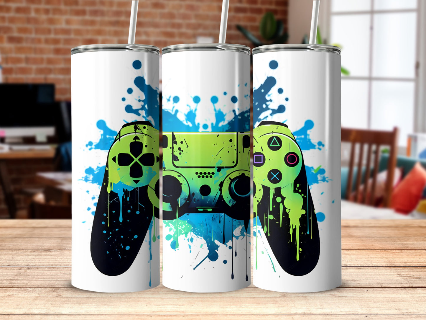 Colorful Gaming Controller Design Tumbler Cup