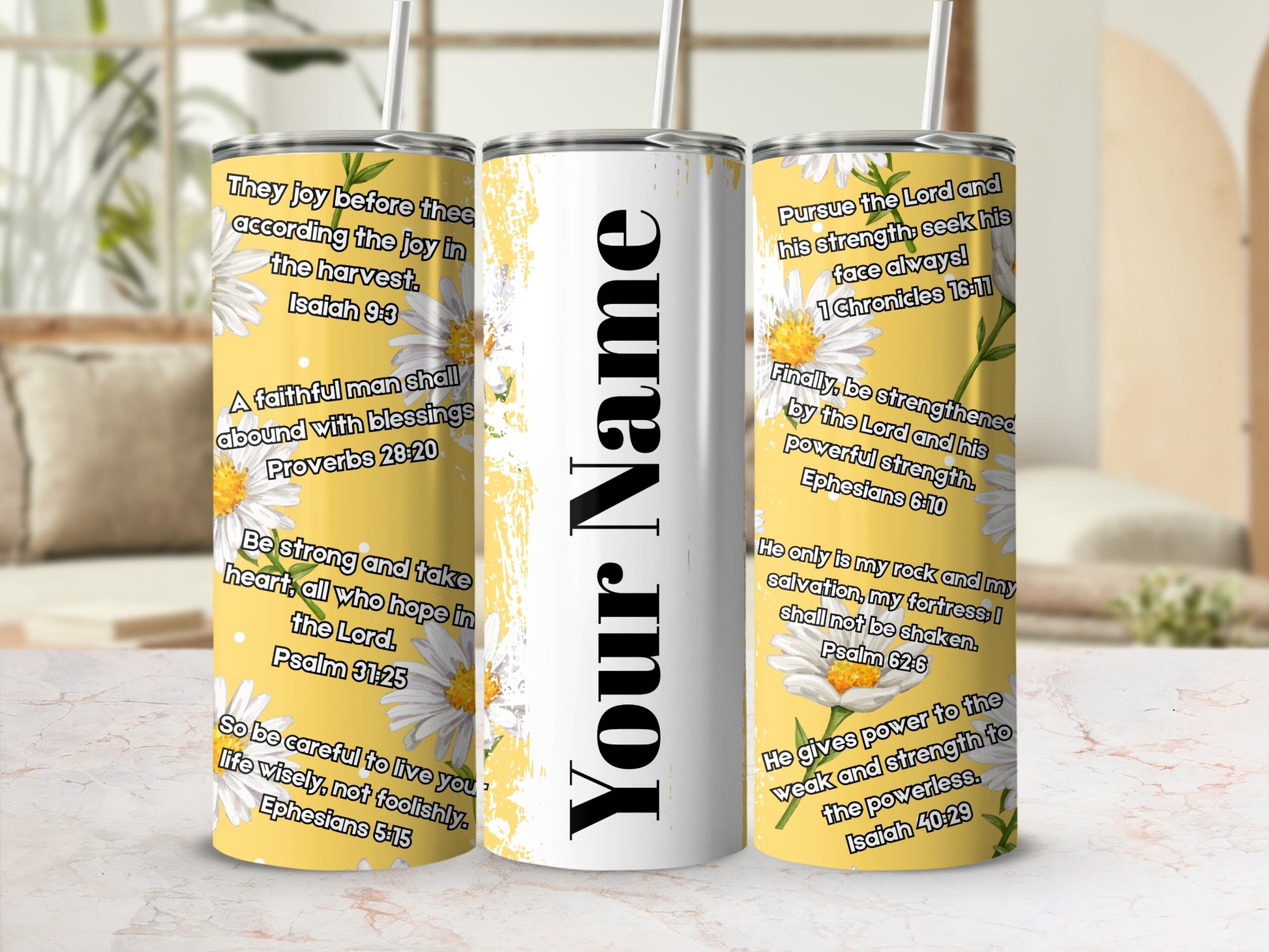 Personalized Inspirational Bible Verses Tumbler