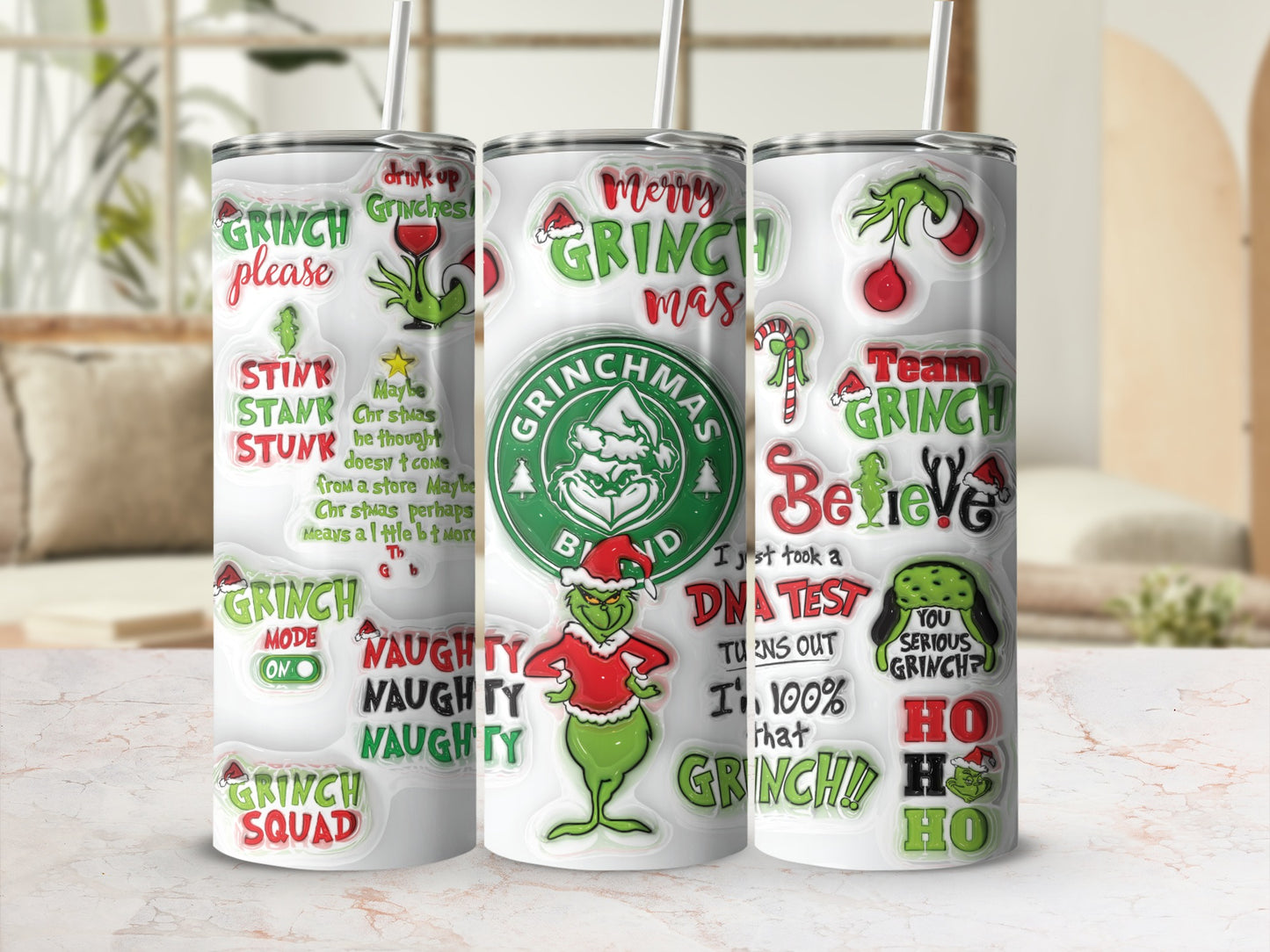 Grinch Christmas Themed Tumbler for Holiday Cheer